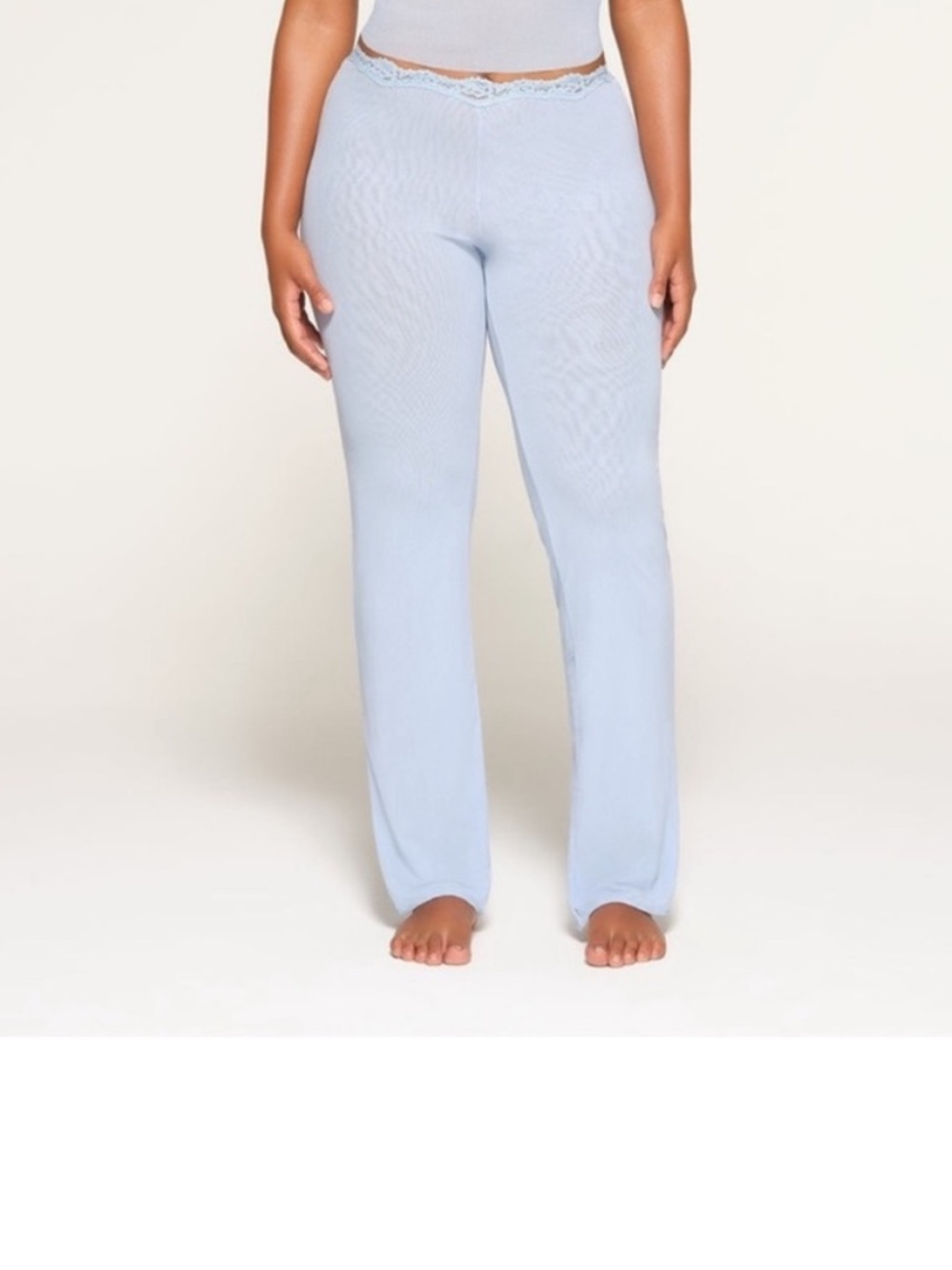 SKIMS NWT Soft Lounge Light Blue Celeste Lace Flare Pant